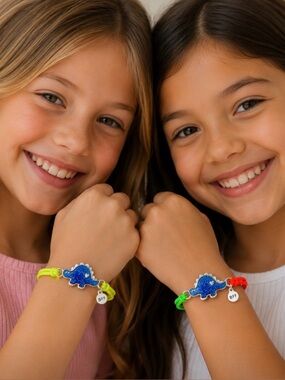 🦄Mood BFF Dinosaur Bracelet on Stretch Tie Dye Cord